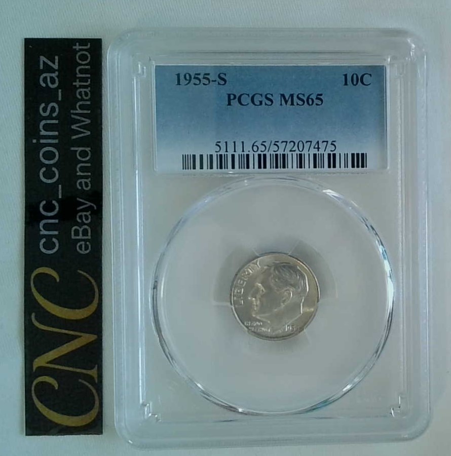 1955-S 10C PCGS MS65 Silver Roosevelt Dime