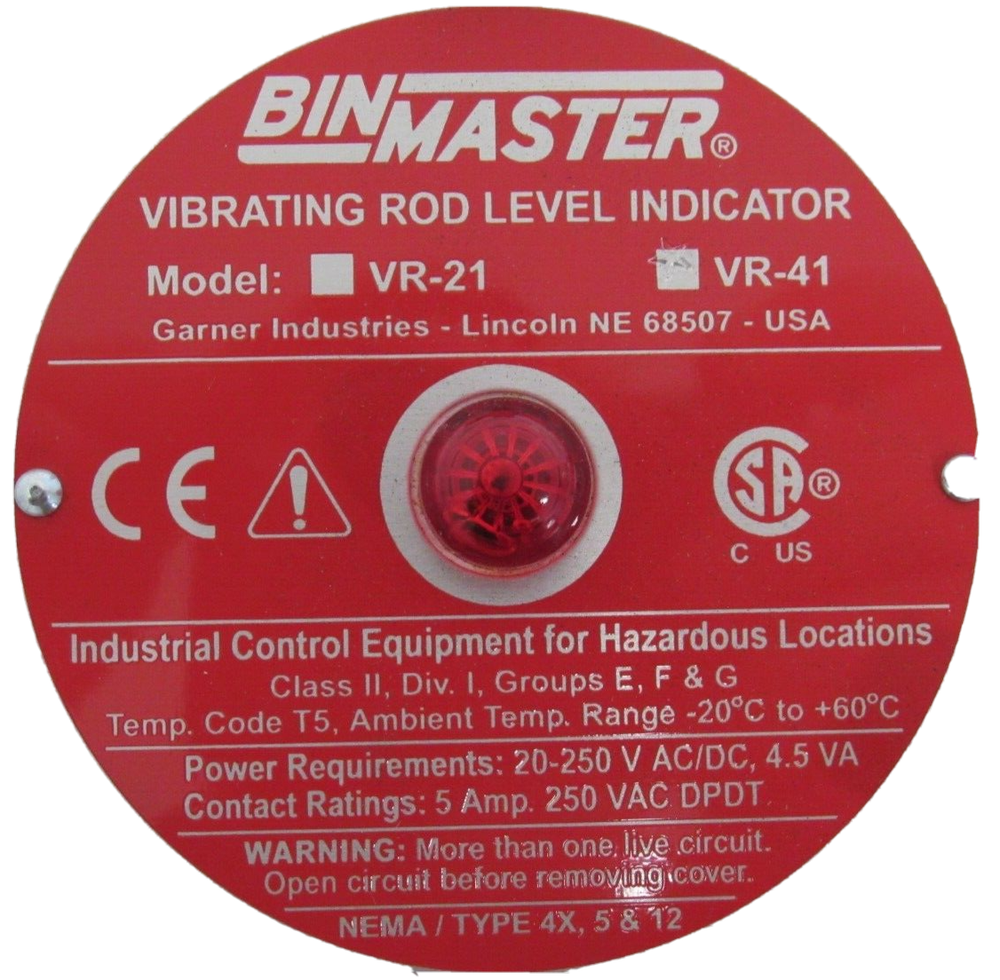 NEW BIN MASTER 730-5131 VIBRATING ROD LEVEL SENSOR WITH PIPE EXTENSION 36" VR-41