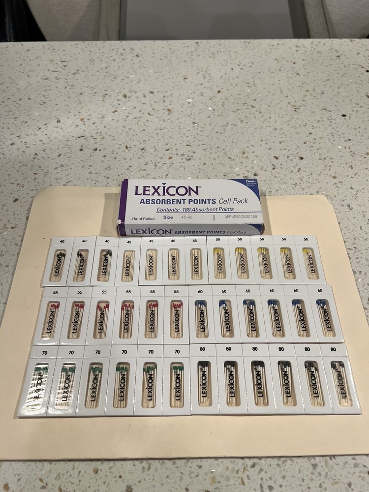 Lexicon Absorbent Points/Paper Points - Assorted Sizes 45-80 - 180 Points Total