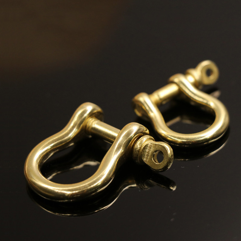 5Pieces Solid Brass D-Bow Shackle Screw Pin Attach Keychain Hook Leather Craft