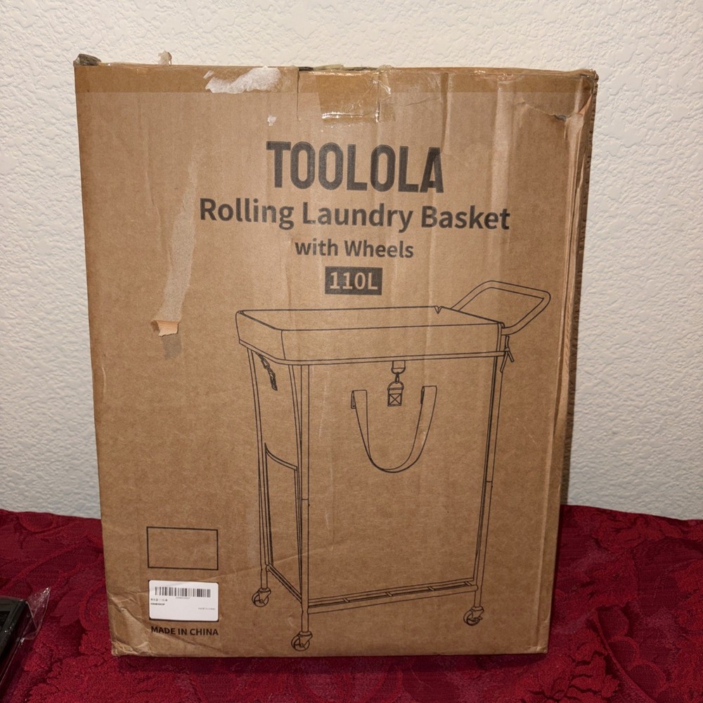 Toolola Rolling Laundry Basket with Wheels 110L