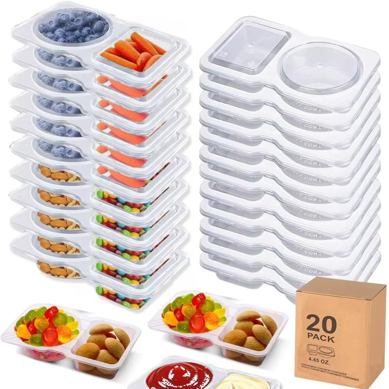 20-Count Spice Storage Jars - Stackable Clear Containers with Label Kit