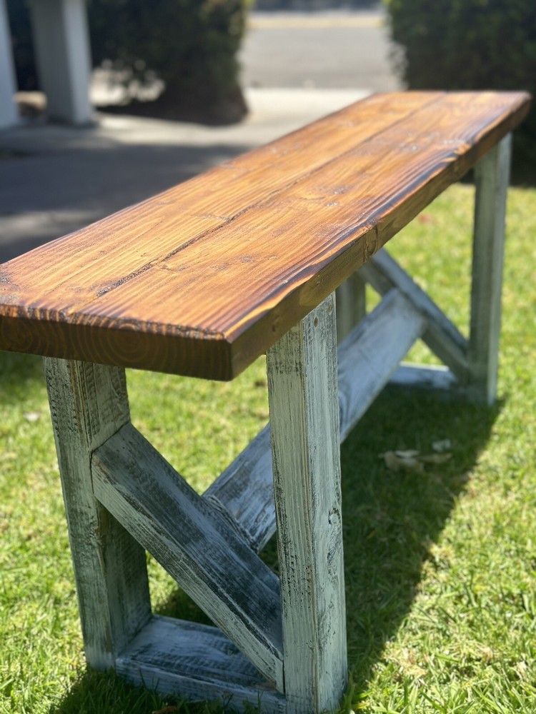 solid wood bench seat