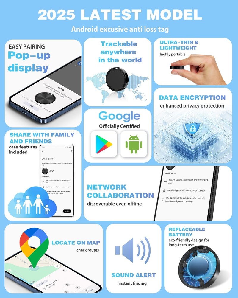 Air Tags for Android,Air Tags-1 Pack Tracker with 1 Black-1