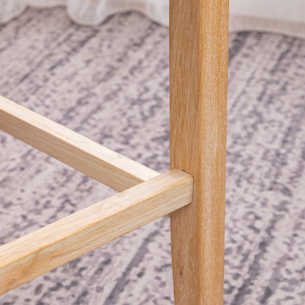 Counter Height Button Tufted Back Solid Wood Stools, Set of 2, Gray