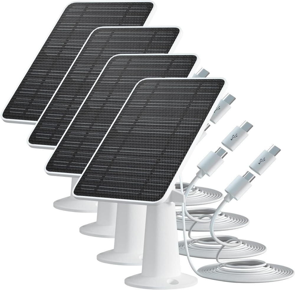5W Solar Panel Charger for Eufy Cameras, 4 Pack, Waterproof, 9.8Ft Cable