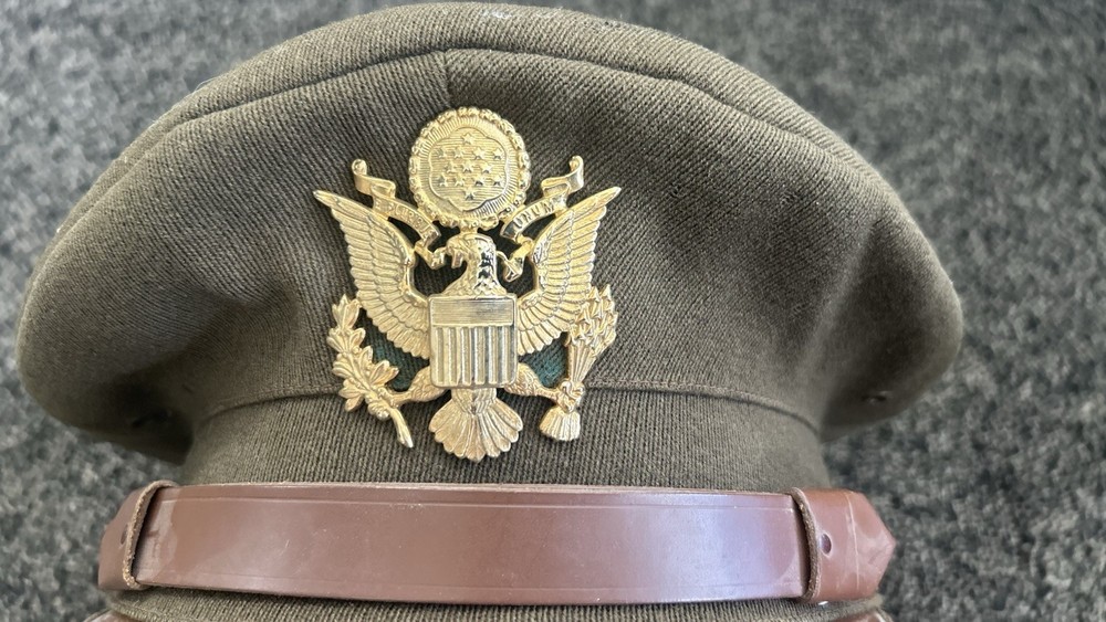 WW2 US Army OD Officer’s Visor Hat Feather Weight