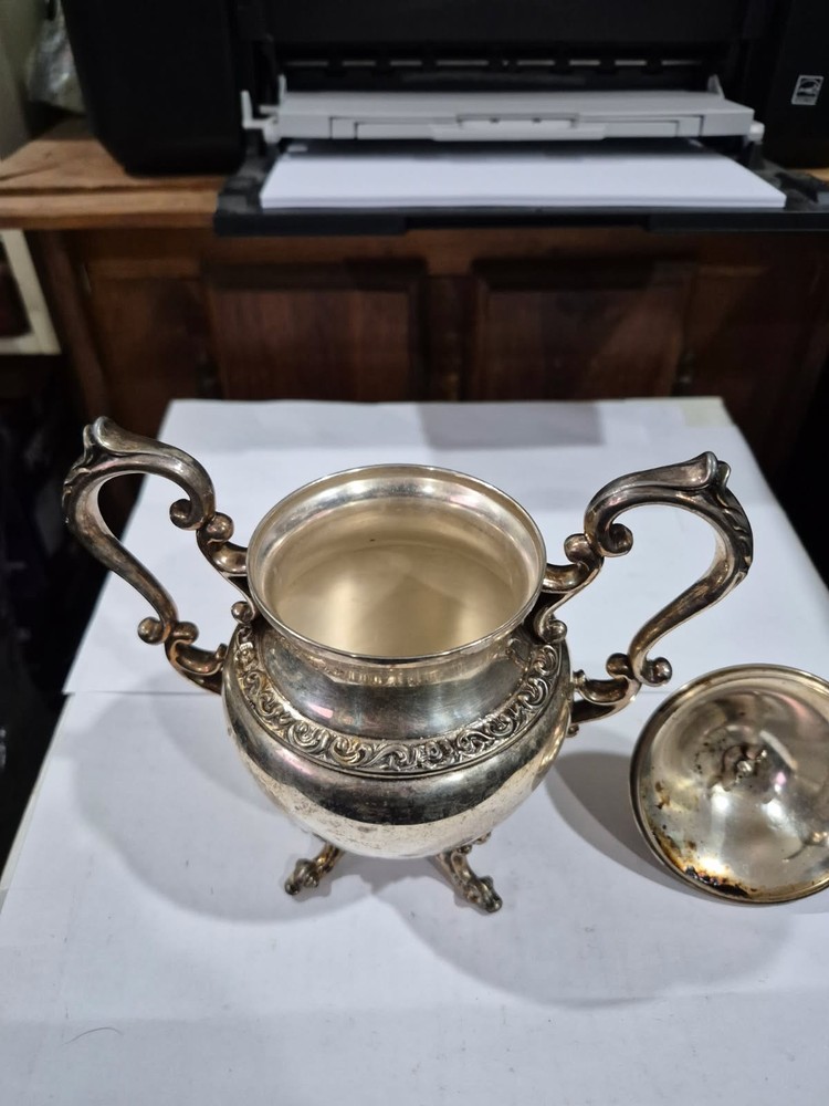 Vintage Silver Plate Tea Service Set Berry Finial Goldfeder Silver Co 5 pieces P
