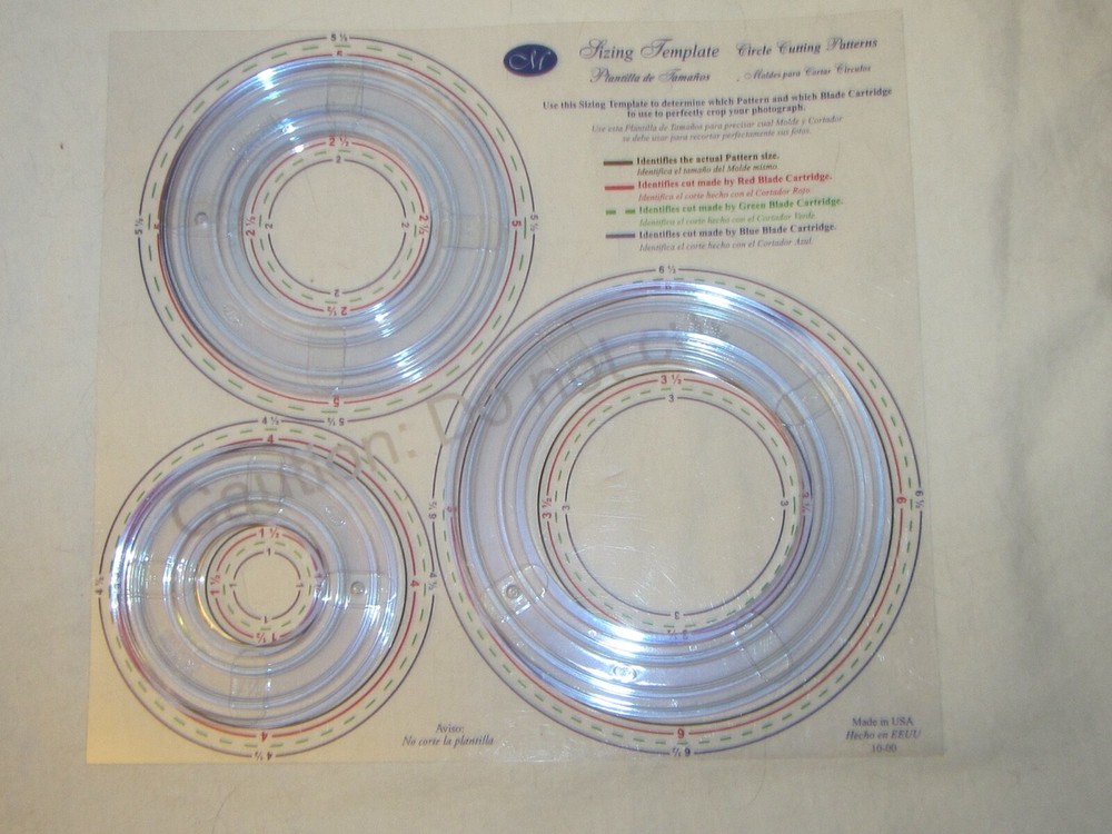 Creative Memories Scrapbook Cutting System Plastic Circle Templates Patterns