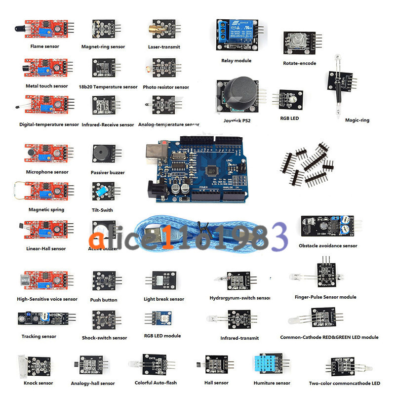 37 in 1 Sensor Modul Kit + UNO R3 ATmega328P CH340 Board