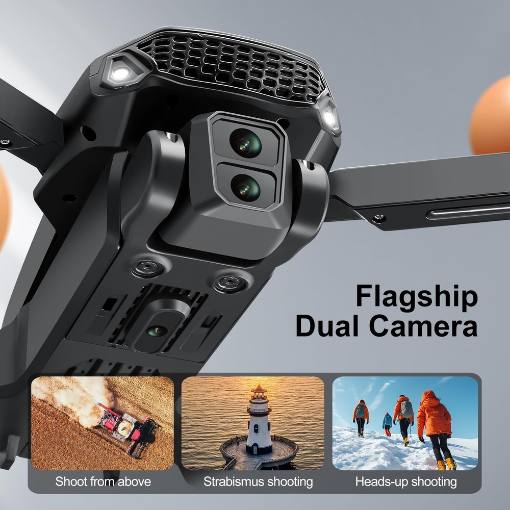 elecci E88 PRO Drone with 4.91 Inches Screen Controller Gray-2 batteries