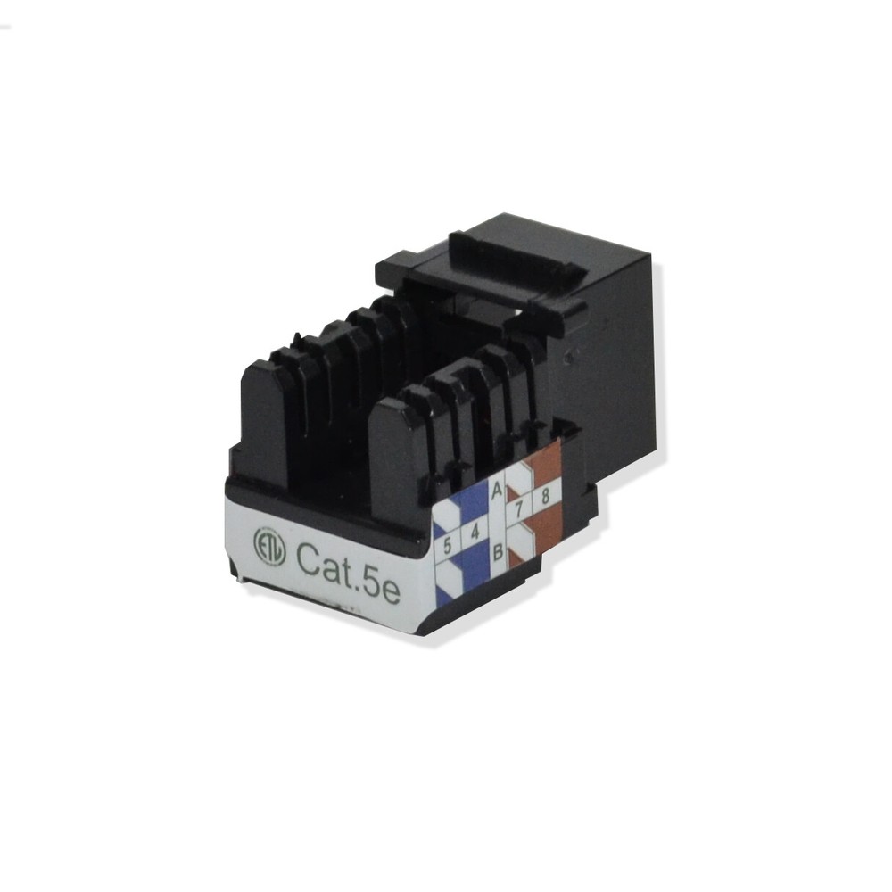 Keystone Jack Cat5e Black Network Ethernet 110 Punchdown 8P8C