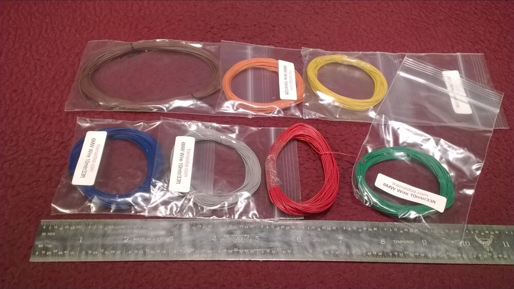 #3 DCC DECODER STRANDED 6MW (32g) HOOK-UP WIRE - 7 COLOR PACK - 10mtr/33ft EACH