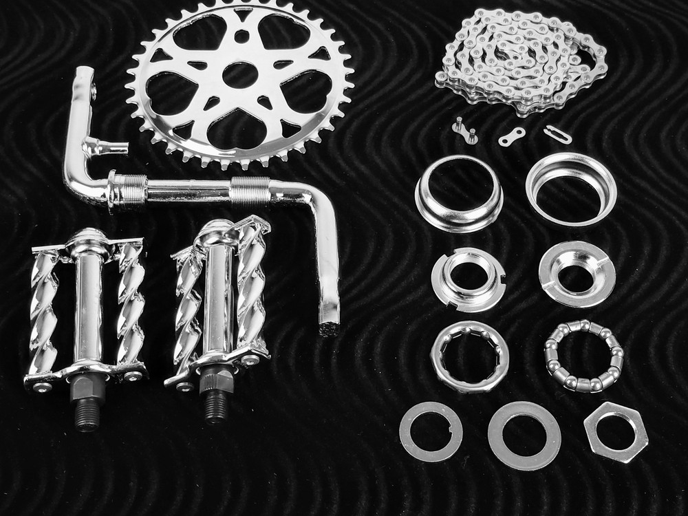 OG LOWRIDER - Regular CRANK PKG - Heart Mini Square Twisted Pedal Chrome
