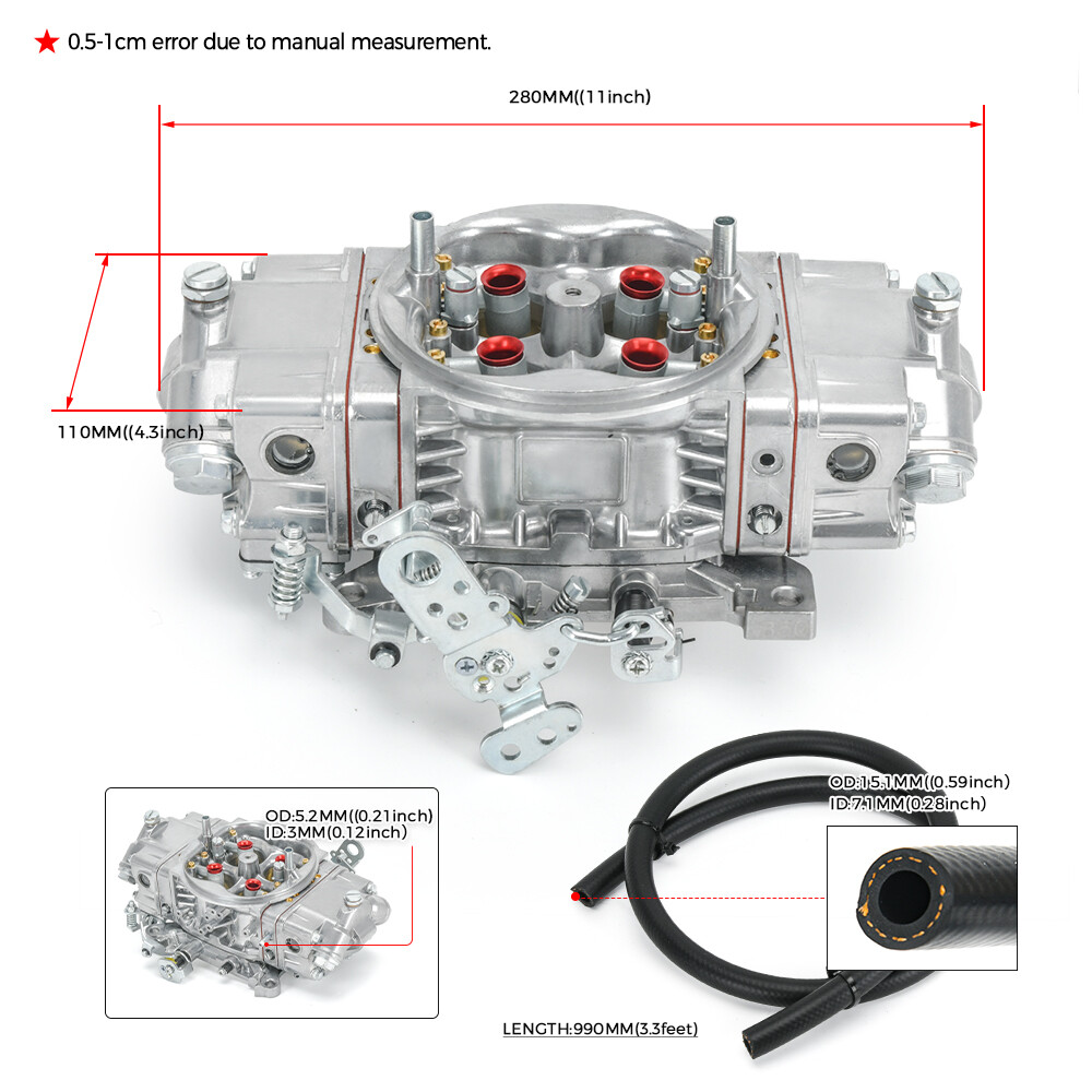 4 Barrel 850 CFM For Holley Brawler Carburetor Double Pumper Mechanical BR-67201
