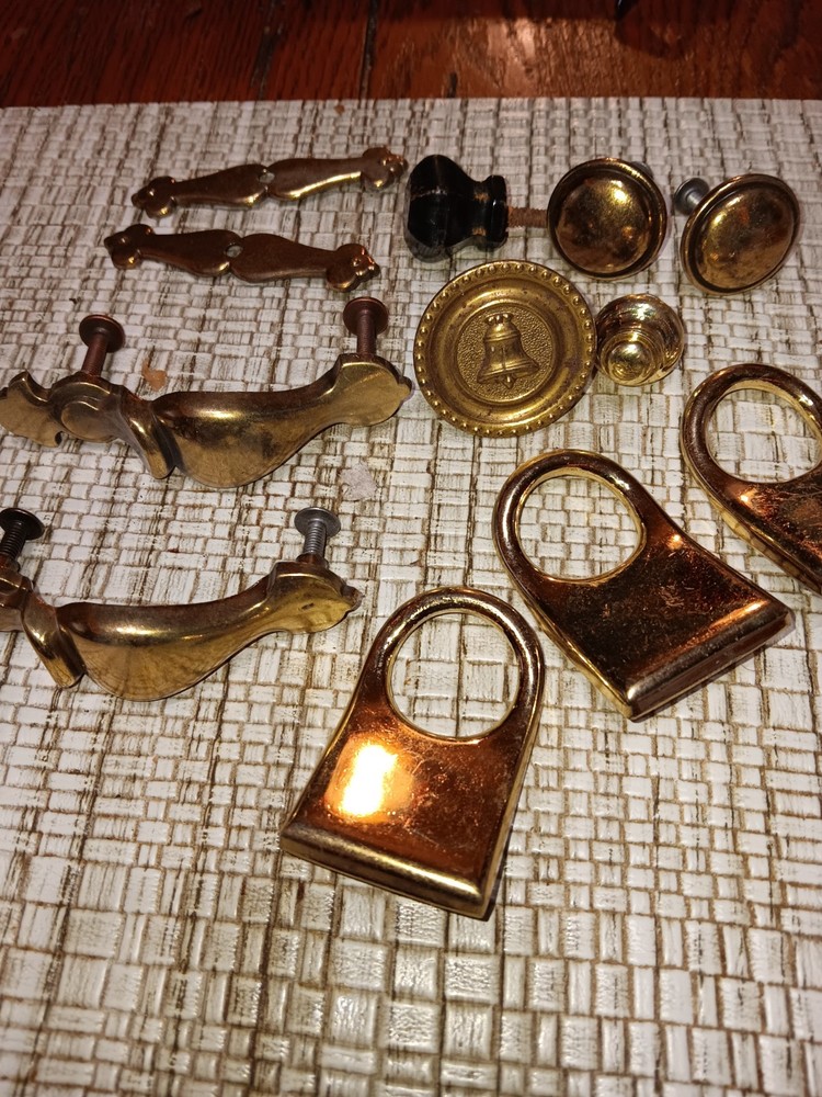 vintage mixed handles pull handle hardware drawer retro pulls lot parts
