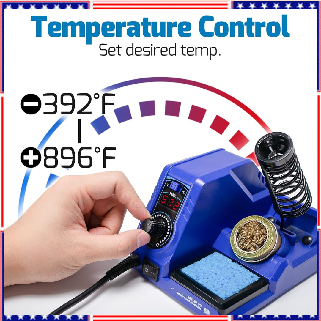 130W Digital Display Soldering Station Kit with 5 Tips