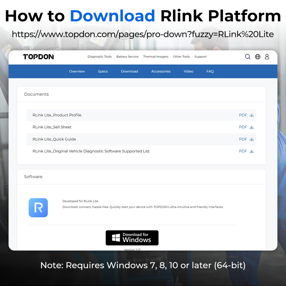 TOPDON RLink Lite J2534 Pass-Thru Programmer Enhanced VCI OE-Level Diagnostic