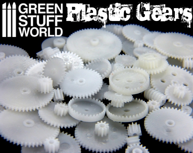 58x PLASTIC COGS and GEARS Steampunk - Clock Watch Robot Warhammer Model Scenery