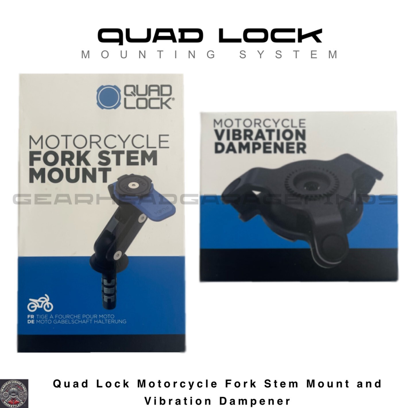 NEW QUAD LOCK Motorcycle/Moto Fork/Stem Mount + Vibration Dampener FAST SHIPPING