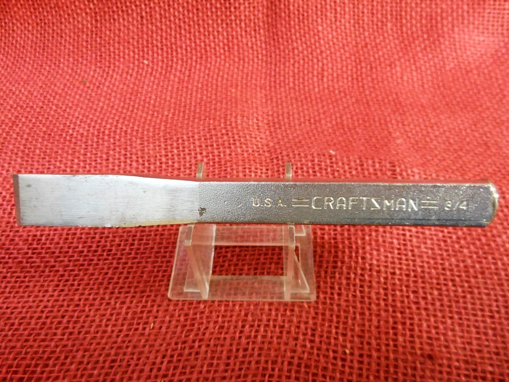 Craftsman 3/4" Cold Chisel #42975 & 5 Router Bits in Case, Both U.S.A.