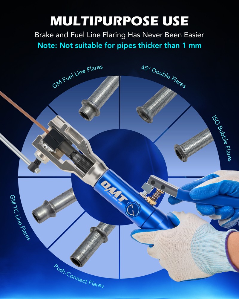 OMT Hydraulic Flaring Tool Kit 45° Single&Double Flaring Tool w Cutter&Deburrer