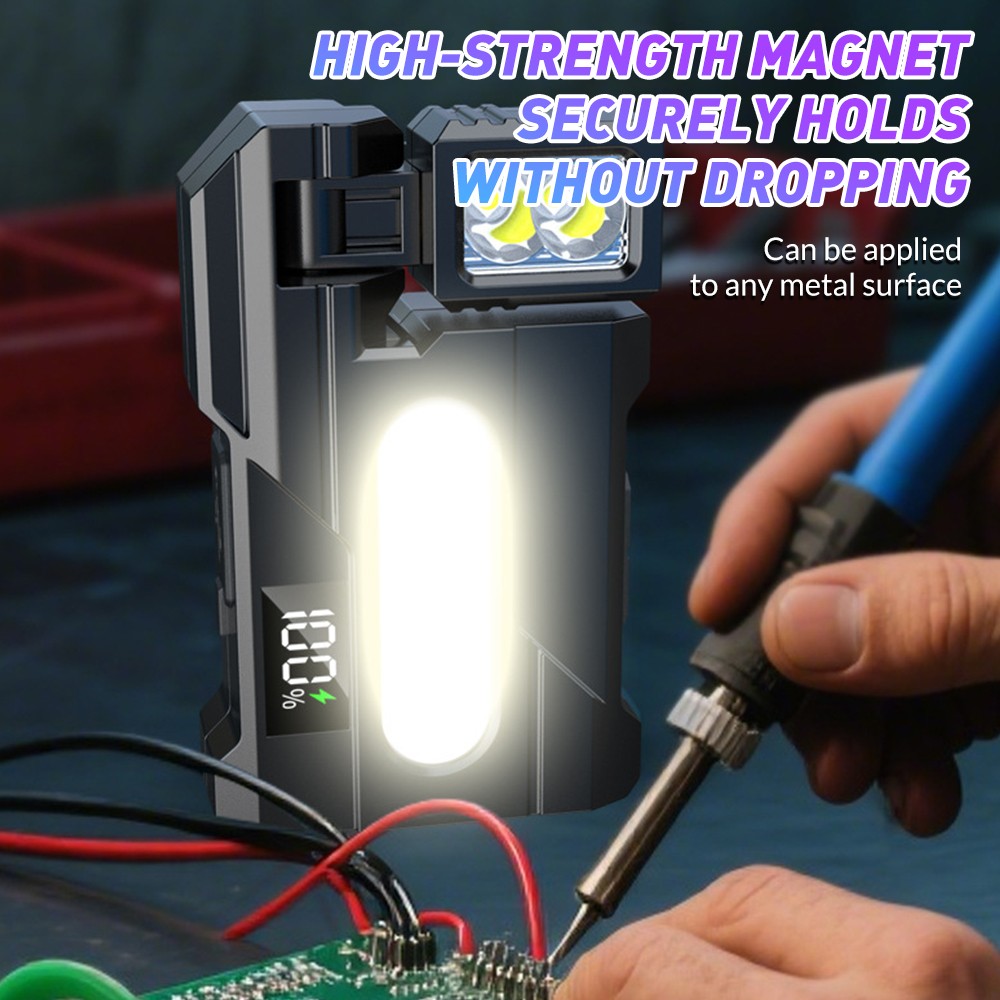 Portable Mini Pocket LED Flashlight Magnetic USB Rechargeable Torch Light Work