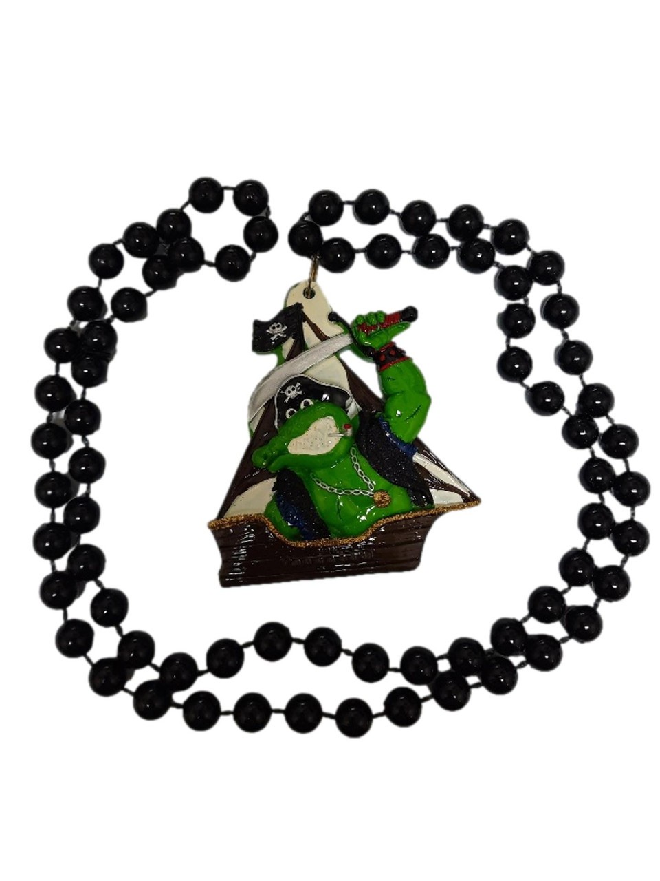 Alligator Pirate Ship Gator Gasparilla Mardi Gras Necklace Beads