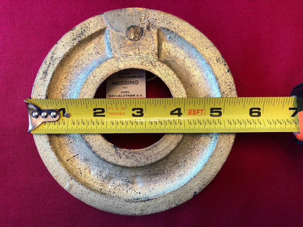 1 NOS HEAVY Danish Solid Brass Door Knocker Ring TWISTED ROPE PATTERN DENMARK