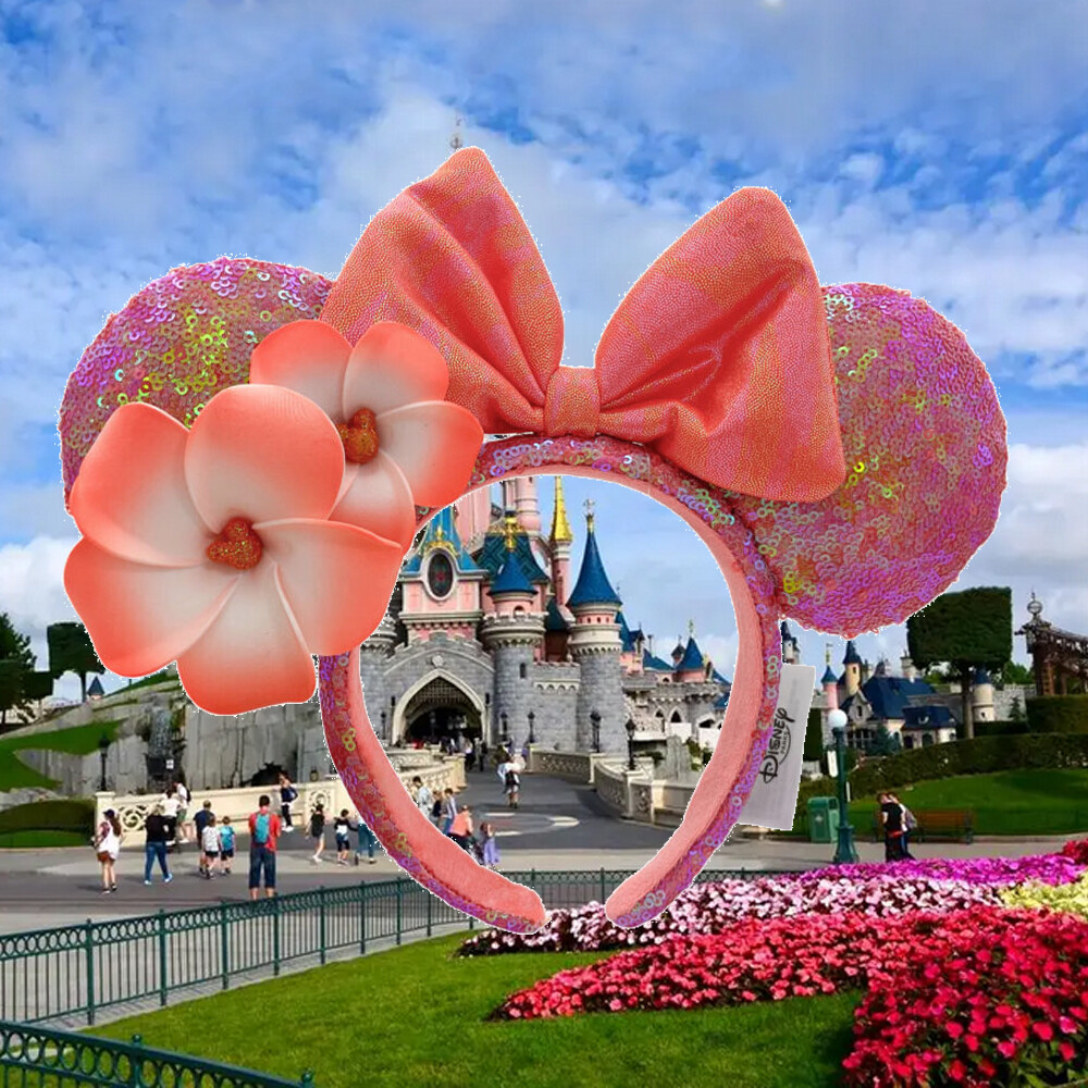 Orange Plumeria Exclusive Aulani Hawaii Disney-Parks Minnie Ears Bow Headband