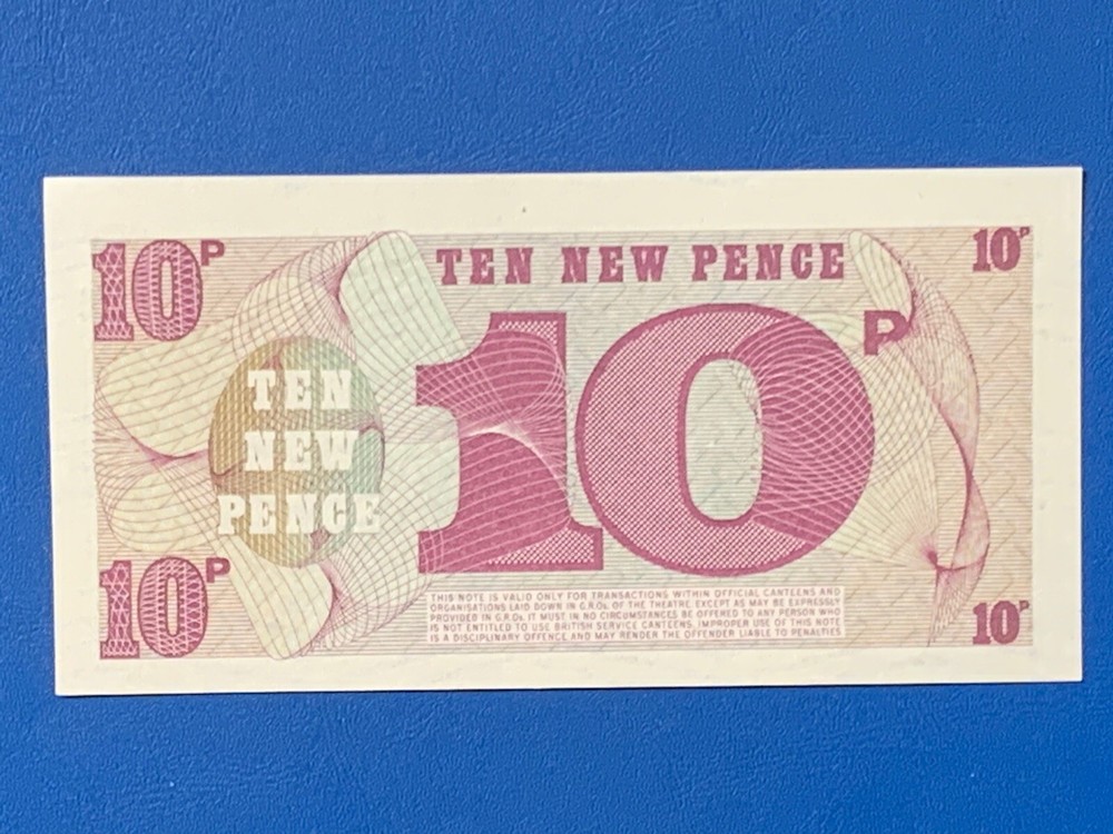 BRITAIN. COLD WAR 10p ARMED FORCES SPECIAL VOUCHER. ISSUED 1972 -:- UNCIRCULATED