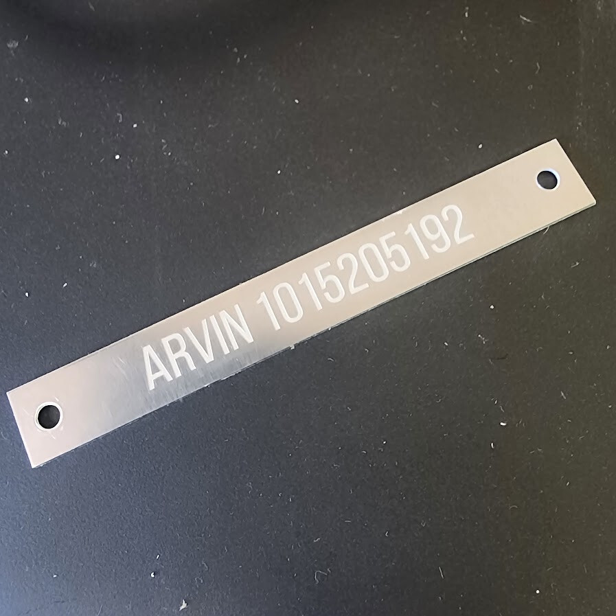 Laser Engraved ID plates various sizes free shipping
