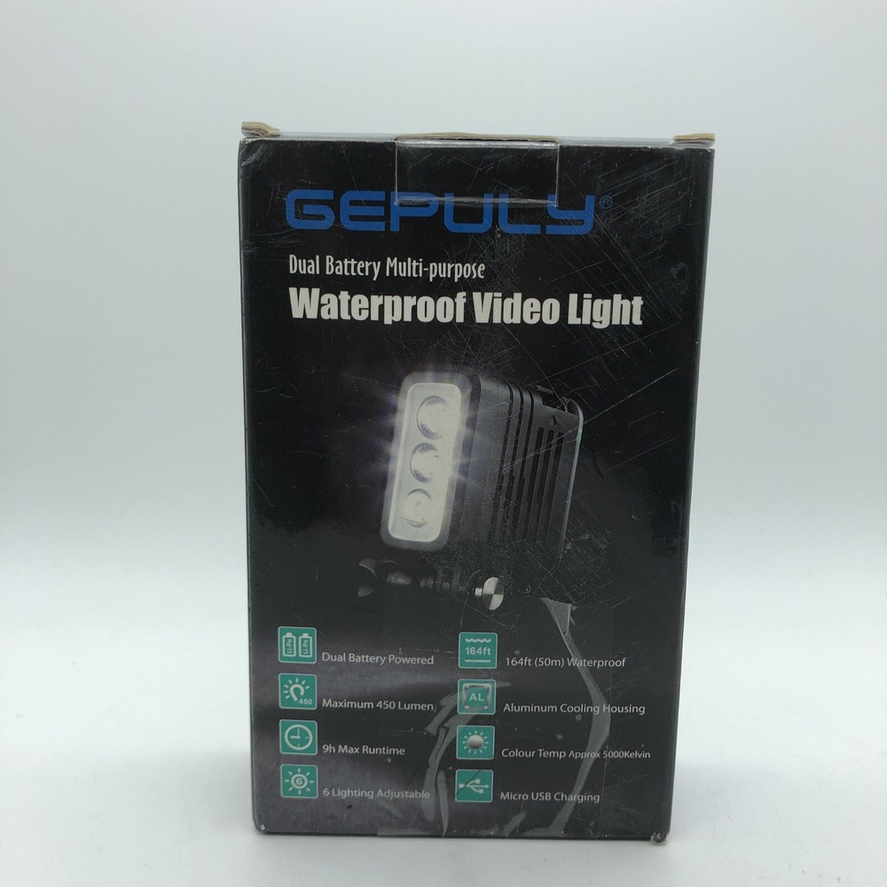 GEPULY LED Diving Light 164ft Waterproof 3Modes Lightweight Multi-Purpose