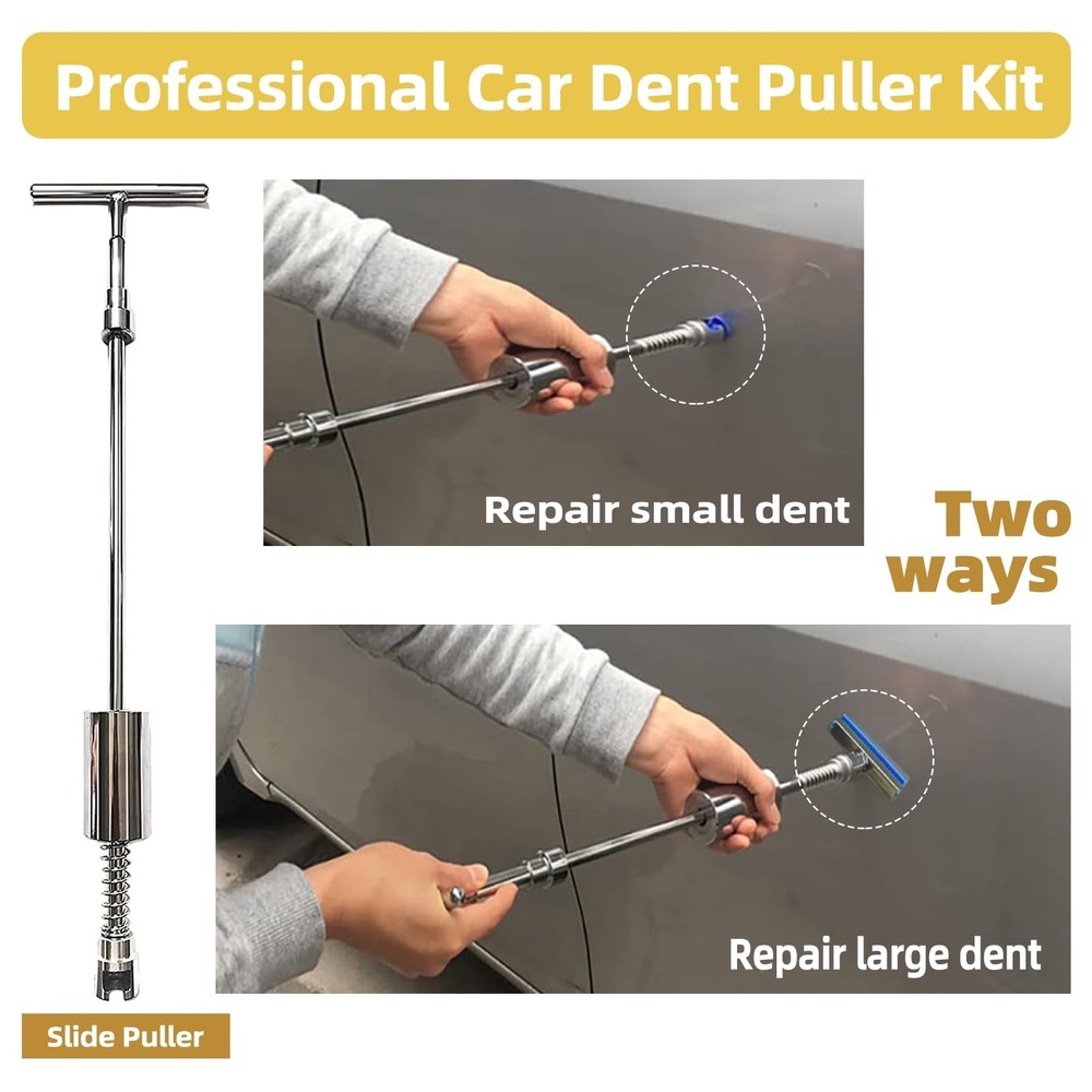 Dent Puller & Paintless Dent Remover Kit,Slide Hammer T-Bar,Pulling Tabs and ...