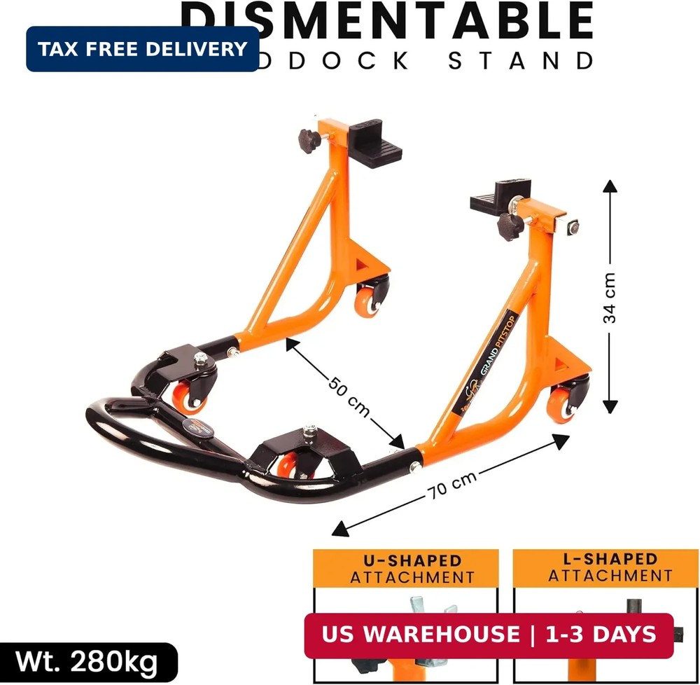 Universal Adjustable Rear Paddock Stand for Motorcycle with Swingarm Rest 360° D