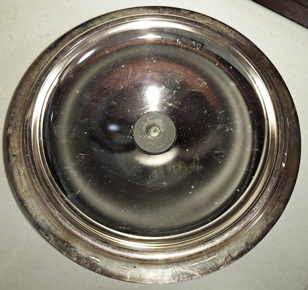 Vintage 4-Piece "Italy EPZ Silverplated" Serving Footed Dish, Glass Bowl Insert