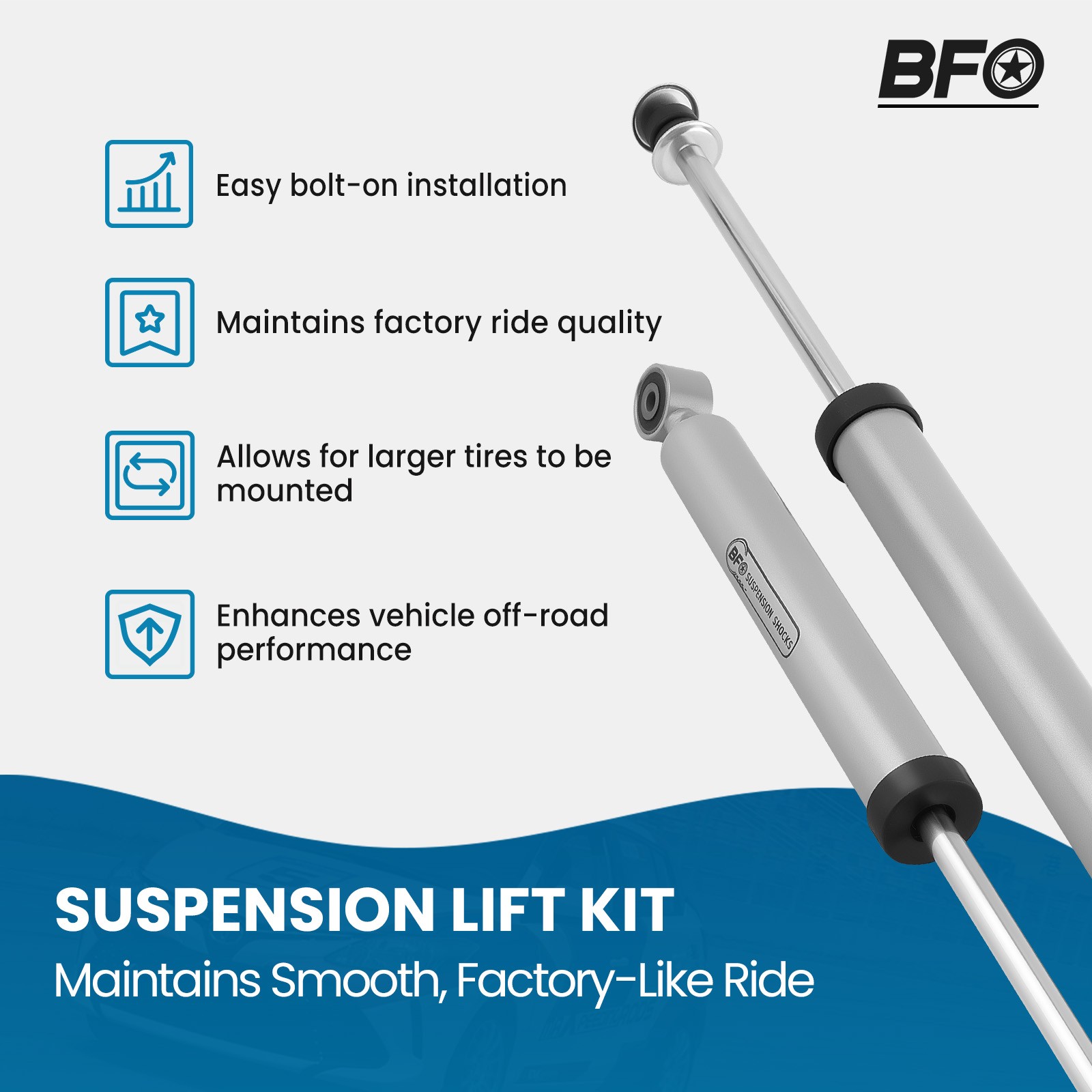 BFO 3.5" Suspension Lift Kit w/ Control Arms For Toyota Tacoma 2005-2023