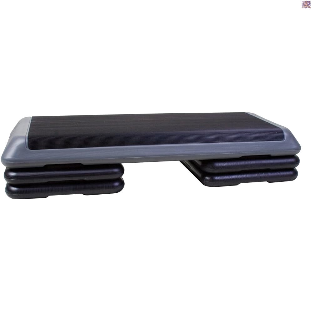 Exercise Step Platform Polyethylene 43x16in NonSlip Adjustable Riser Set