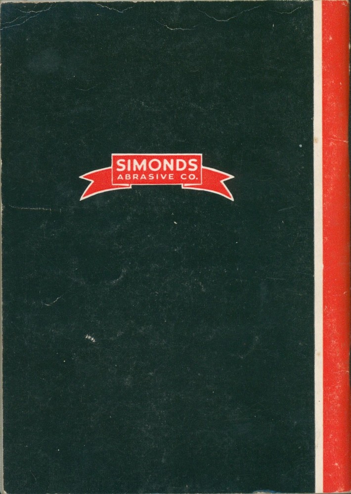 c1950 Simonds Abrasives Grinding Wheel Data Book Clean Complete Cutting Tool