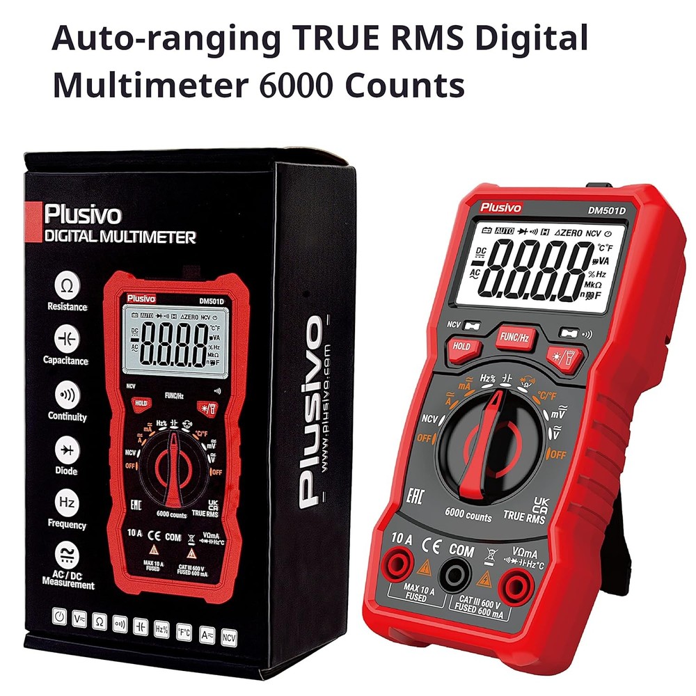 Digital Multimeter Auto Ranging AC DC Voltmeter Ohm Amp Tester