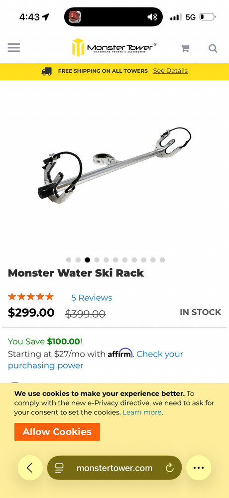monster tower ski rack. Basically new, comes with everything to install