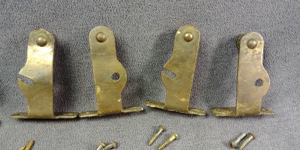 12 Brass Look Inside Curtain Rod Barrel Bracket Spring Surface Mount Hardware