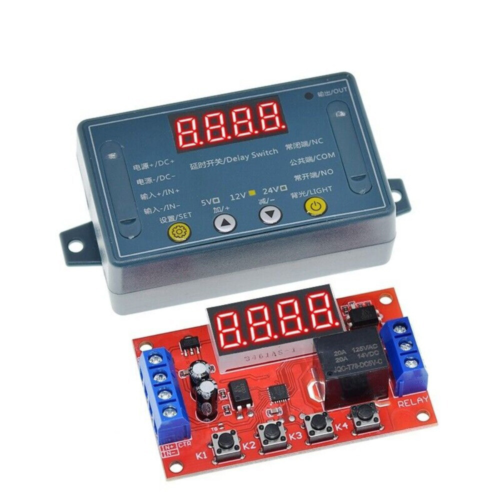 2X DC12V 10A Adjustable Time Delay Relay Module LED Digital Timer Switch & Case