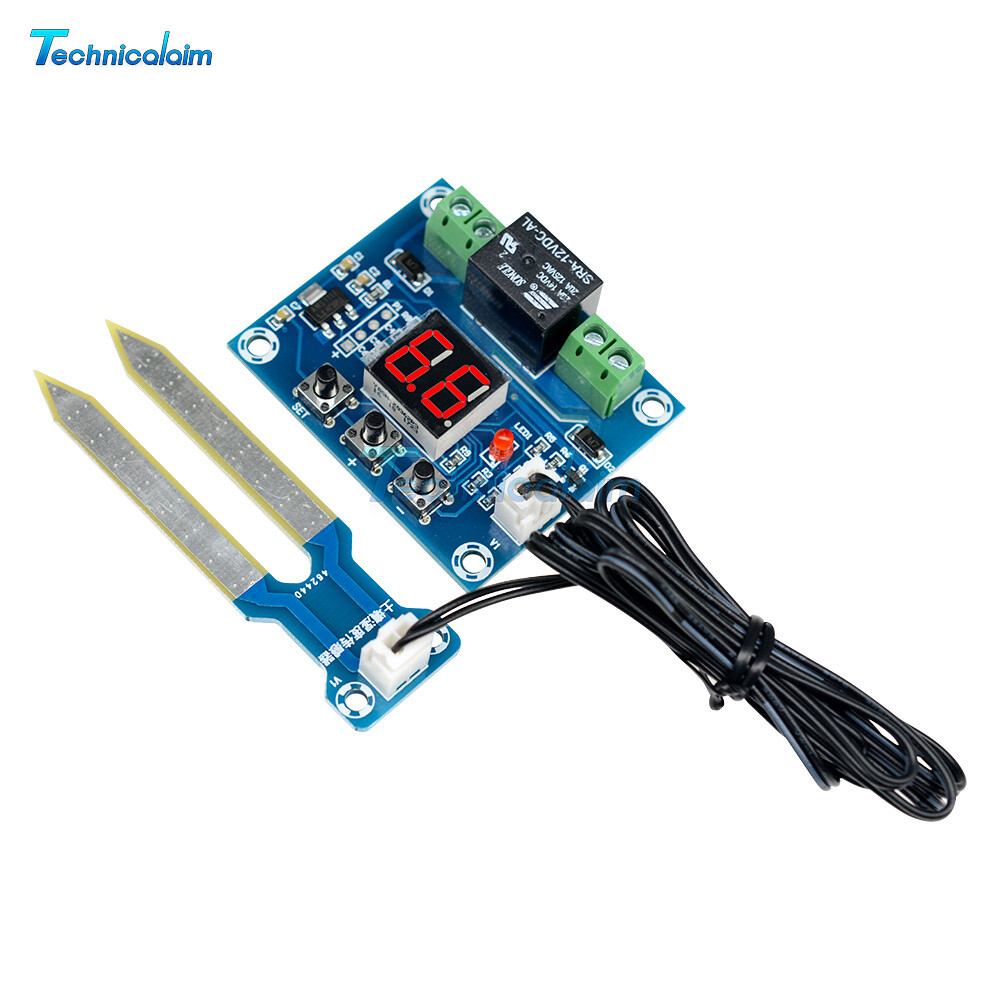 Digital DC12V LED Soil Moisture Sensor Humidity Watering Relay Controller Module