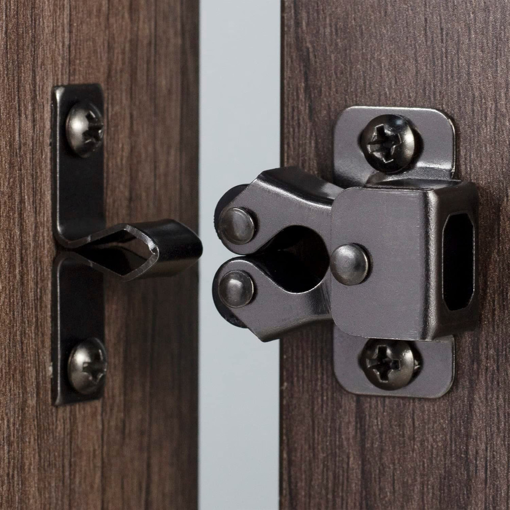 4 PCS Cabinet Latch Double Roller Catch Hardware for Cupboard Closet Kitchen Cab