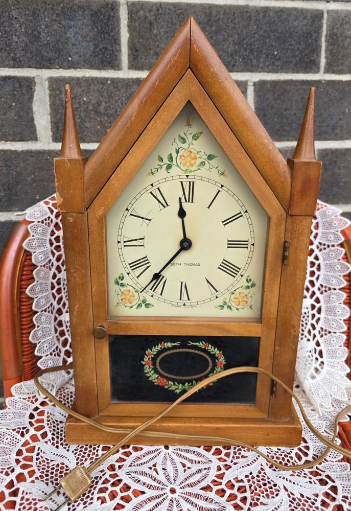 Vintage Seth Thomas Electronic Mantle Clock Tested Works