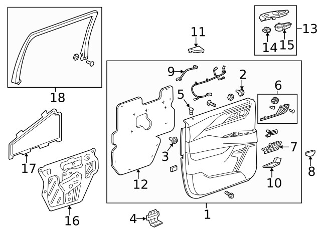 Genuine GM Rear Side Door Pull Handle Bracket 23455220