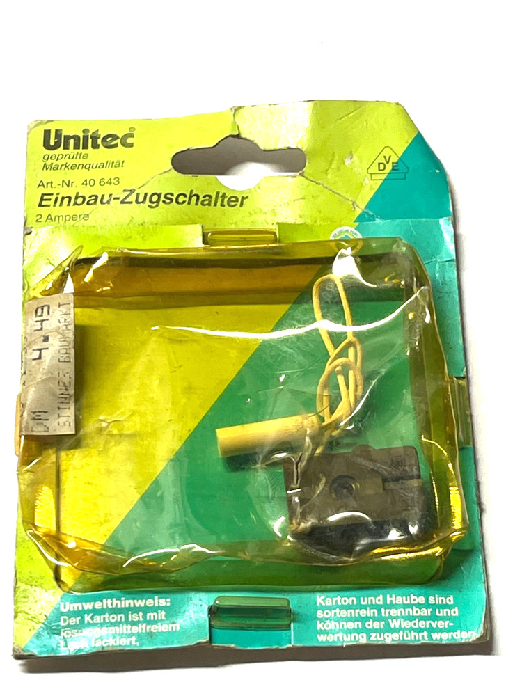 Unitec Pull Switch 2 amp New old Stock