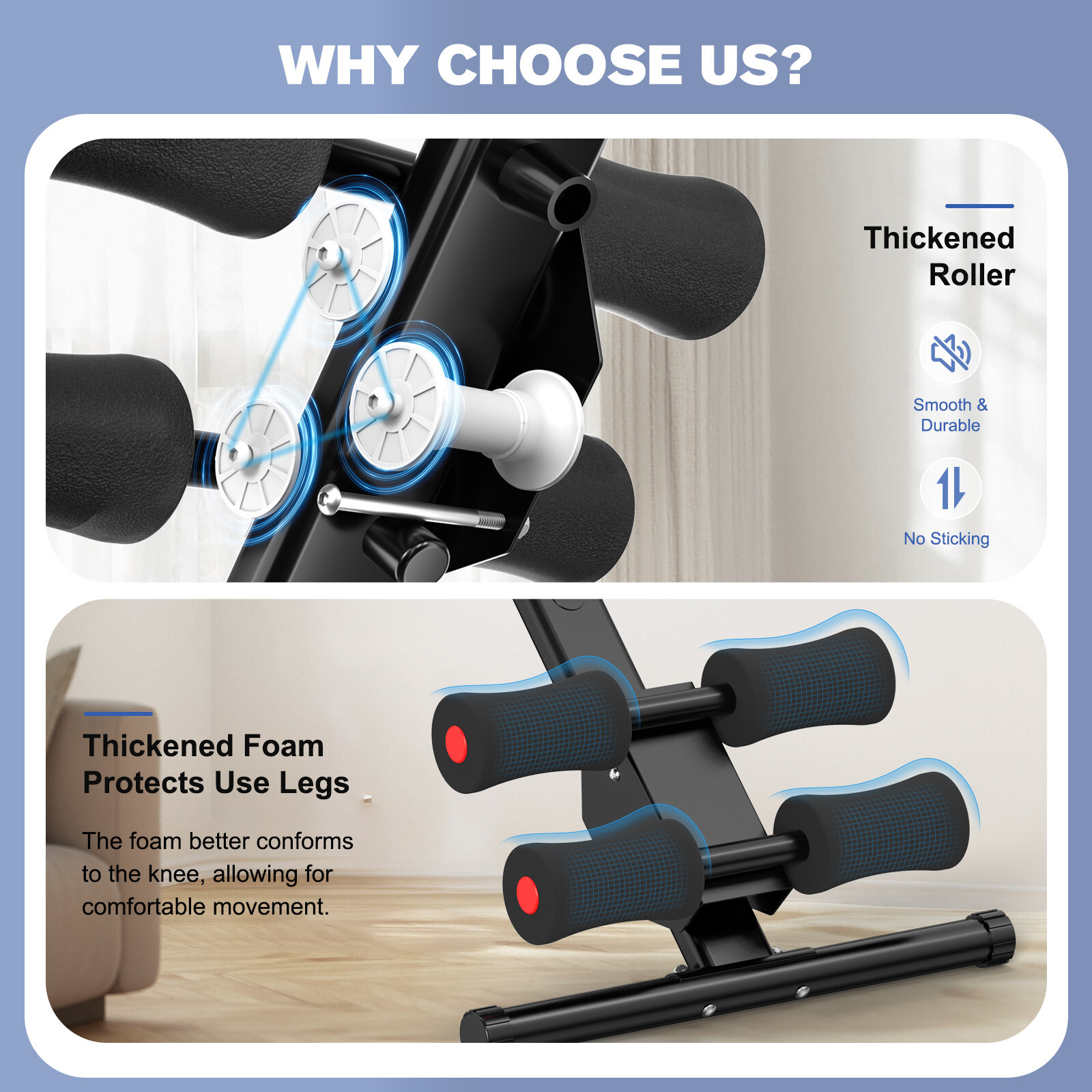 AB Workout Machine Abdominal Trainer Foldable Ab Cruncher Strength Training