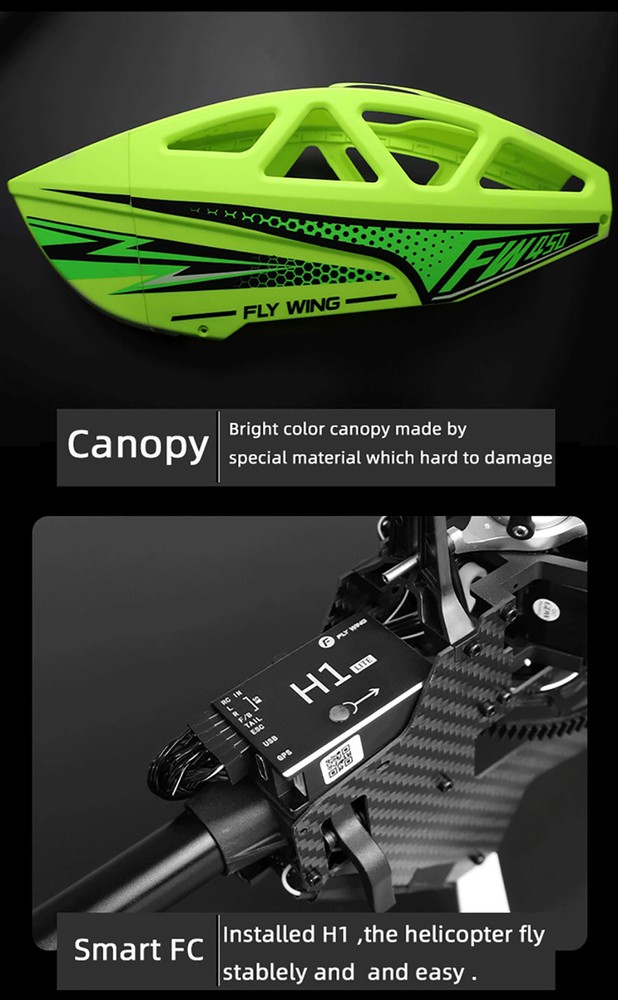 Fly Wing FW450L V3 6CH GPS 3D Automatic Return Hovering RC Helicopter RTF US